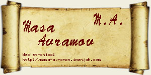 Maša Avramov vizit kartica